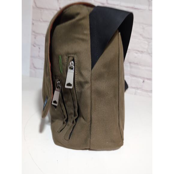 Jack Spade Greene St. Messenger Bag Khaki Canvas Shoulder Laptop Crossbody Purse - Picture 6 of 16